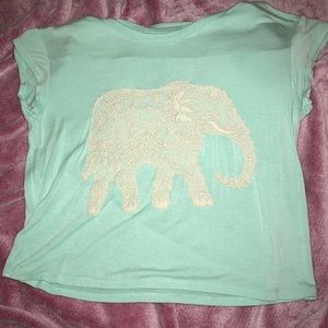 CHEROKEE- lace elephant flowy tee